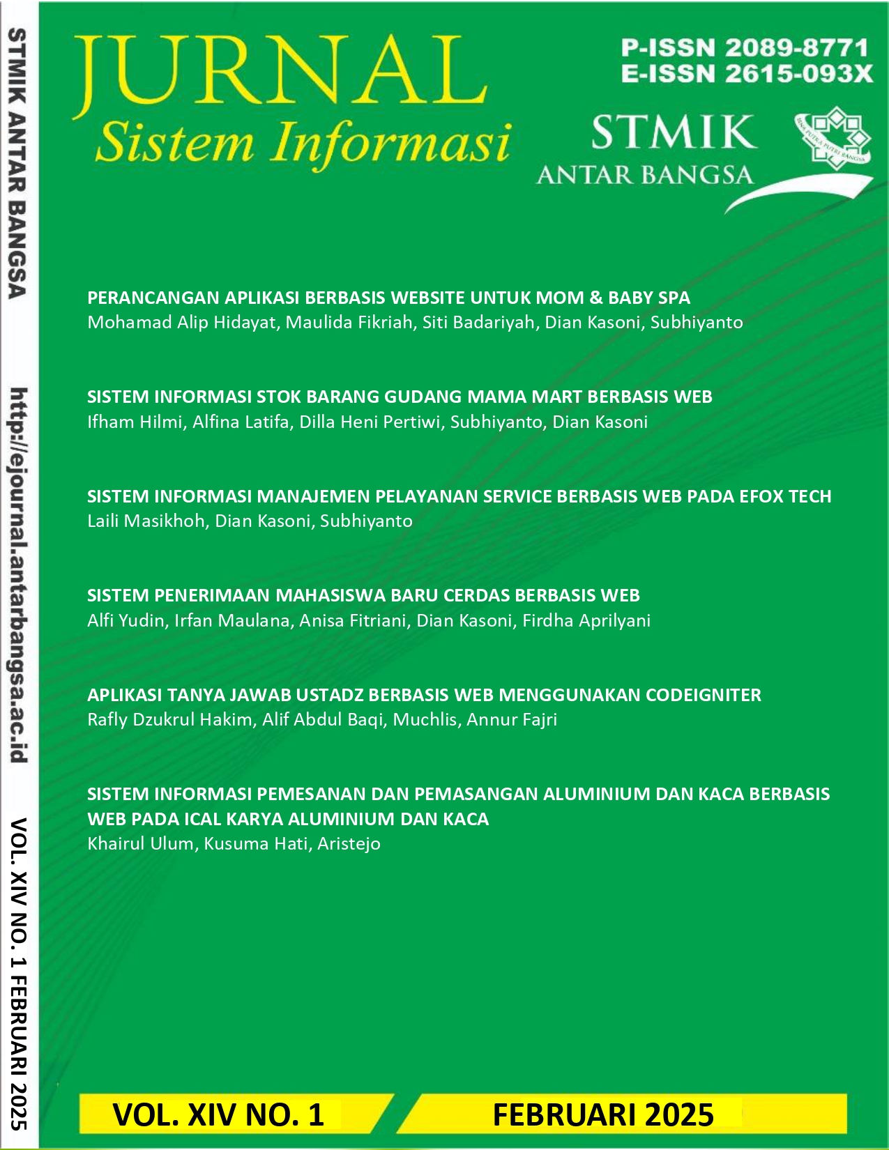 					Lihat Vol 14 No 01 (2025): JSI PERIODE FEBRUARI 2025
				